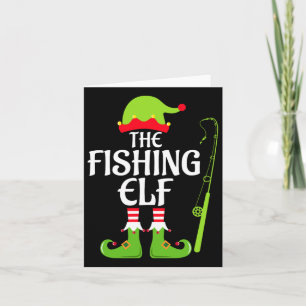 Vis Elf Overeenkomstige Familie Groep Kerstfeest Kaart