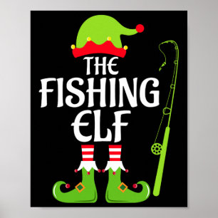 Vis Elf Overeenkomstige Familie Groep Kerstfeest Poster