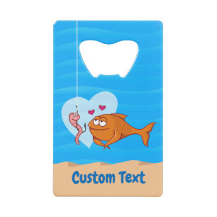 Vis en aas in liefde Credit Kaart Bottle Opener Kredietkaart Flessenopener