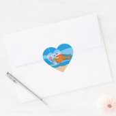 Vis en aas in liefde hart sticker (Envelop)