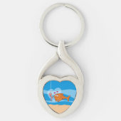 Vis en aas in liefde sleutelhanger (Voorkant)