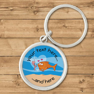 Vis en aas in liefde sleutelhanger