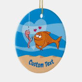 Vis en aas in Love Ceramic Ornament (Rechts)