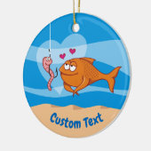 Vis en aas in Love Ceramic Ornament (Links)