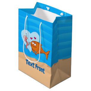 Vis en aas in Love Medium Gift Bag Cadeauzakje