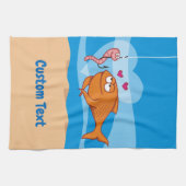 Vis en aas in Love Towel Theedoek (Horizontaal)