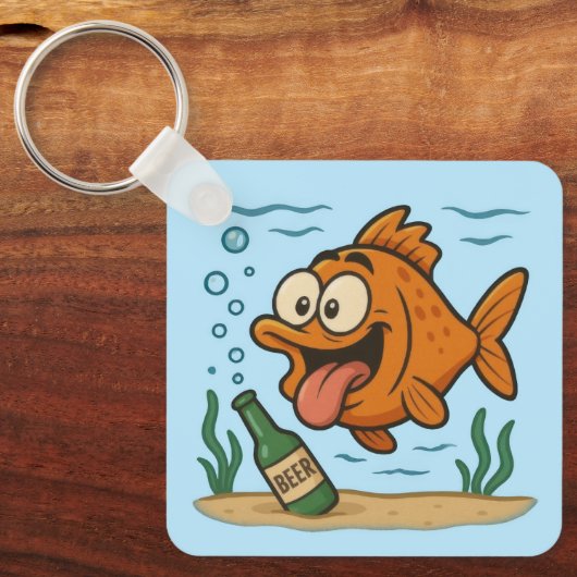 Vis en bier sleutelhanger (Voorkant)