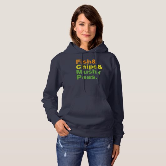 Vis en champignons. hoodie (Voorkant volledig)