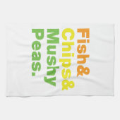 Vis en champignons. theedoek (Horizontaal)