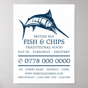 Vis- en Chip-winkelrestaurant Adverteren Poster