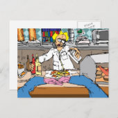 Vis en chips briefkaart (Voorkant / Achterkant)