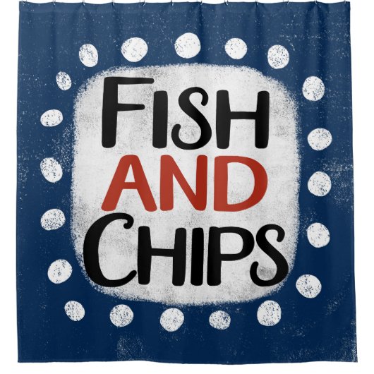 Vis en chips douchegordijn (Voorkant)