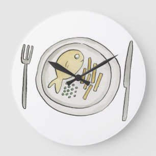 Vis en chips grote klok
