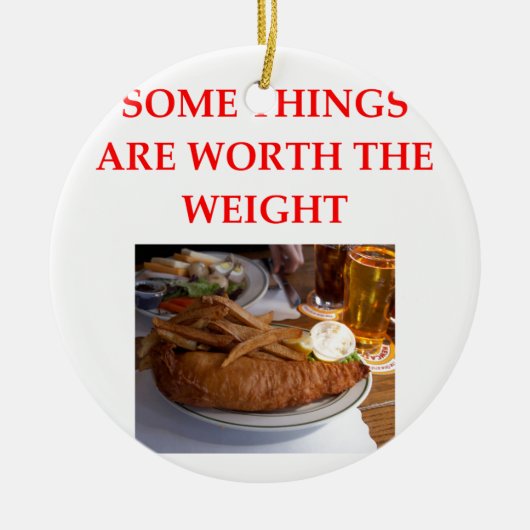 vis en chips keramisch ornament (Voorkant)