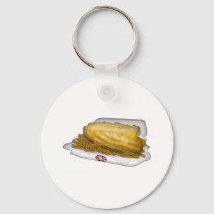 Vis en chips sleutelhanger