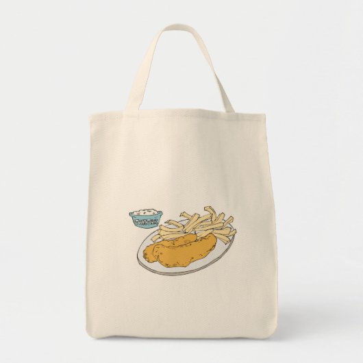 vis en chips tote bag (Voorkant)