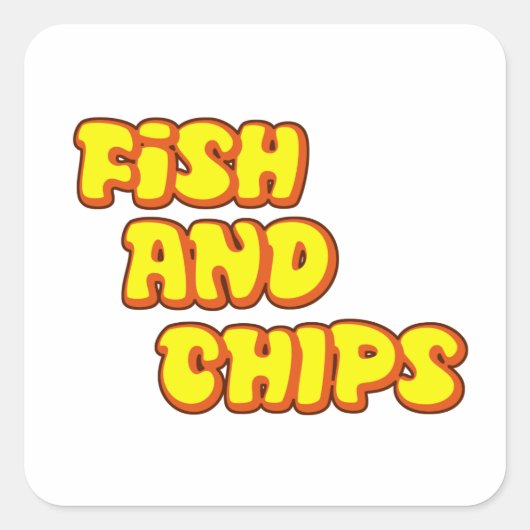 vis en chips vierkante sticker (Voorkant)