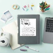 Vis en evolutie Darwin Theory Cartoon. Sticker (iPad Cover)