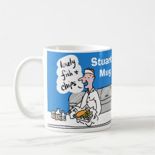 Vis en friet om te personaliseren. koffiemok