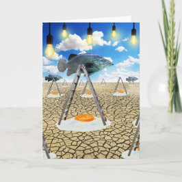 Vis en gesleepte eieren kaart