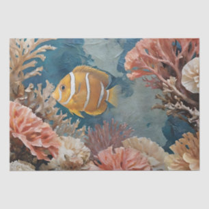 Vis en Koraal Acryl Schilderen Tissuepapier