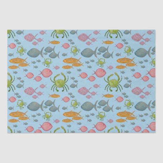 Vis en krabben tissuepapier (Voorkant)