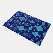 Vis- en zeepaamoogpatroon deurmat (Schuin)