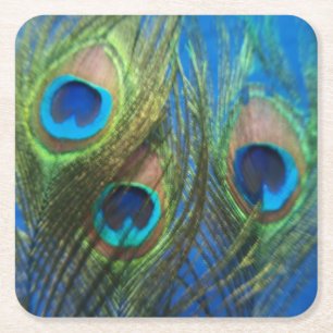 Vis Eye Peacock still Life Vierkante Kartonnen Onderzetter