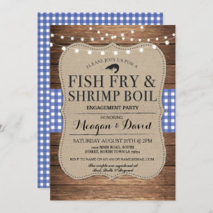 Vis Fry Verloving Blue Shower Shrimp Boil Kaart