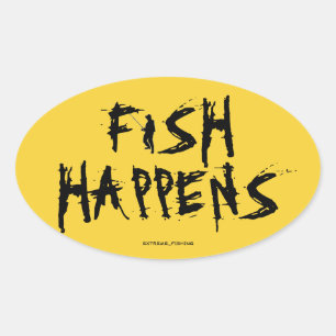 VIS GEBEURT OVALE STICKER