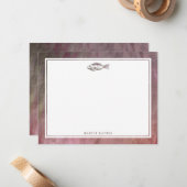 vis gepersonaliseerd briefpapier notitiekaartje (Voorkant / Achterkant in situ)