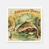 Vis Gespikkelde forel Vliegen Vissen Camping Lake Servet (Voorkant)