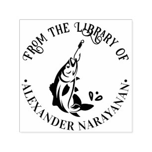 Vis gevangen op haak uit de bibliotheek van Boekna Zelfinktende Stempel