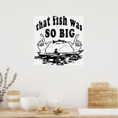 Vis Gevist Comic Fisherman Funny Cartoon Poster (Keuken)