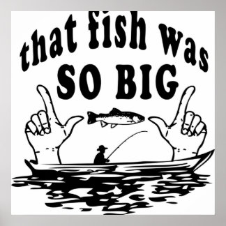 Vis Gevist Comic Fisherman Funny Cartoon Poster