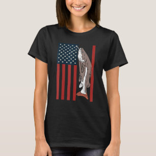 Vis Gevist vis Patriottic Catfish American America T-shirt