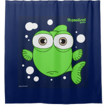 Vis (Groen, marineblauw Bg) Shower Curtain