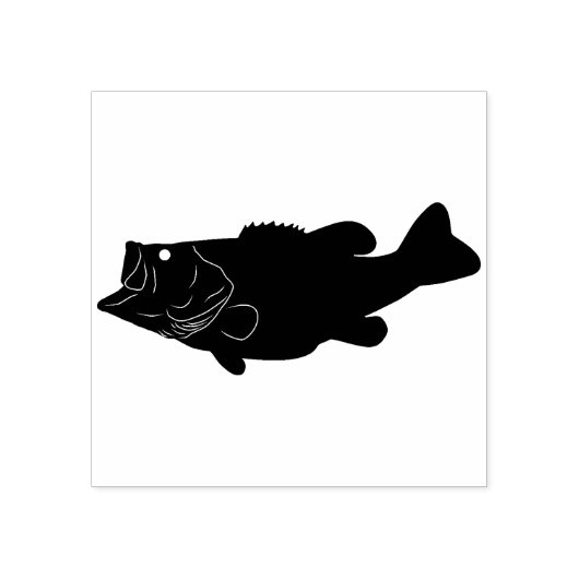 Vis / Grootmondbas Rubberstempel (Afrduk)