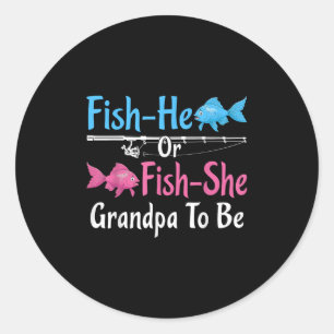 Vis-hij of Vis-zij Opa Wordt Geslacht Reveal Feest Ronde Sticker