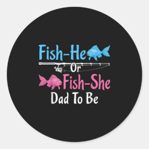 Vis-hij of Vis-zij papa te worden geslacht onthull Ronde Sticker
