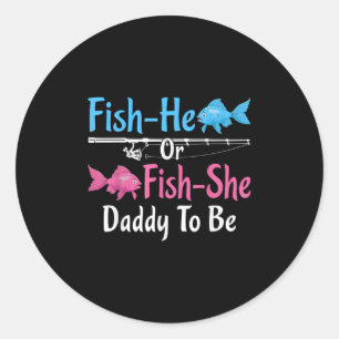 Vis-hij Of Vis-zij Papa Wordt Geslacht Reveal Baby Ronde Sticker