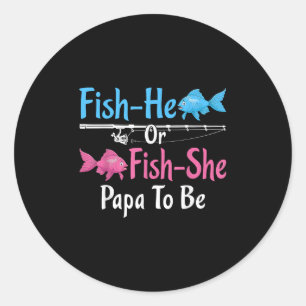 Vis-hij Of Vis-zij Papa Wordt Geslacht Reveal Baby Ronde Sticker