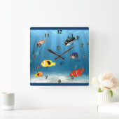 vis in de oceaan vierkante klok (Huis)