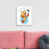 Vis in glas als Cook met soep Canvas Afdruk (Insitu (Woonkamer))