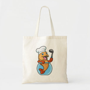 Vis in glas als Cook met soep Tote Bag
