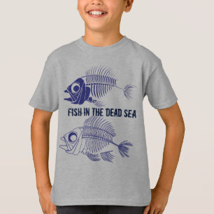 "Vis in het dode Zee" met skeletten T-shirt