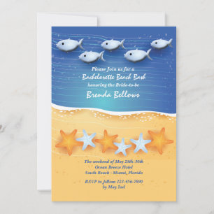 Vis in het Zee Bachelorette Party Invitation Kaart