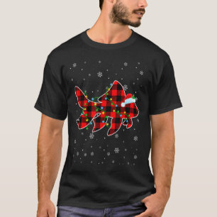 Vis Kerstman Kerstmuts Cute Dieren Kerstlichten T-shirt