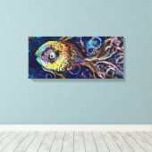 Vis Kleurrijke Verpakte Canvas Print (Insitu (Houten vloer))