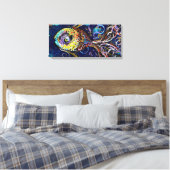 Vis Kleurrijke Verpakte Canvas Print (Insitu (Slaapkamer))